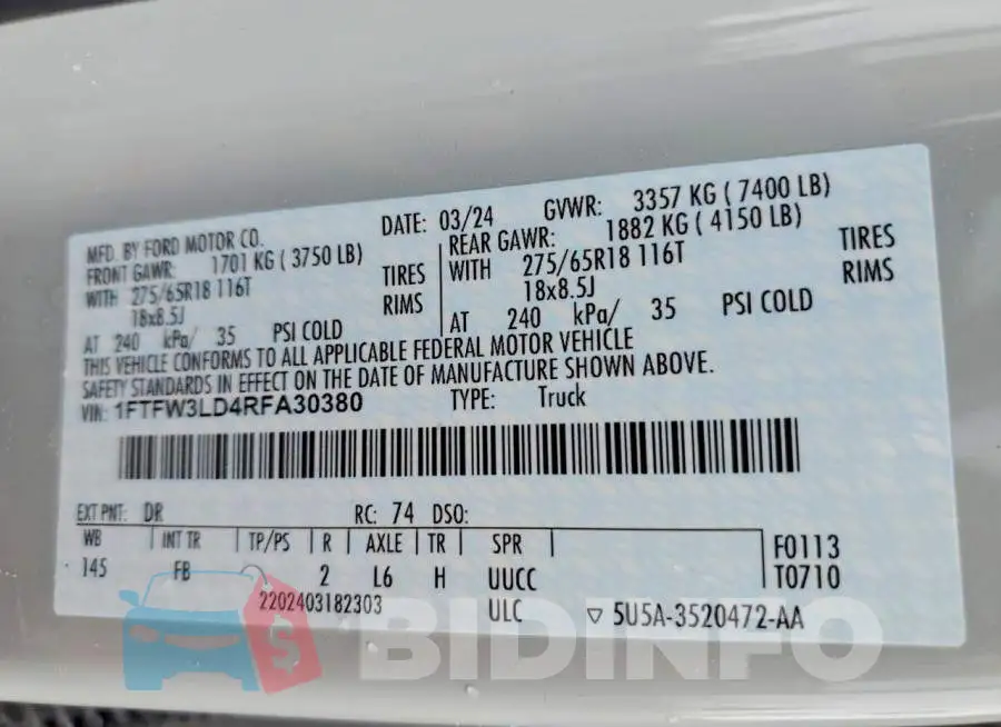 1FTFW3LD4RFA30380 Photo# 12