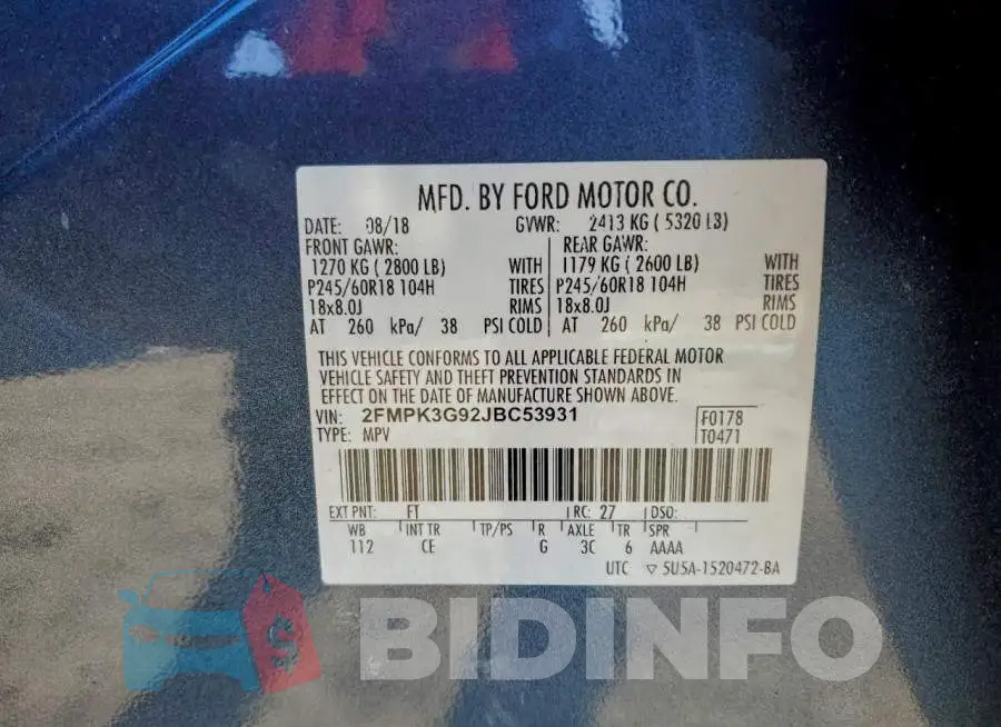 2FMPK3G92JBC53931 Photo# 13