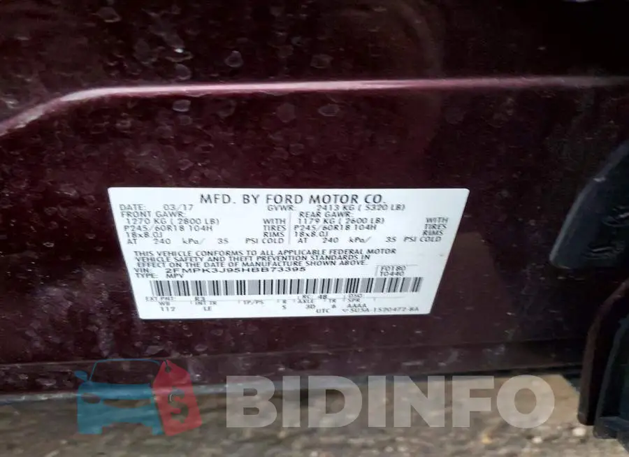 2FMPK3J95HBB73395 Photo# 13