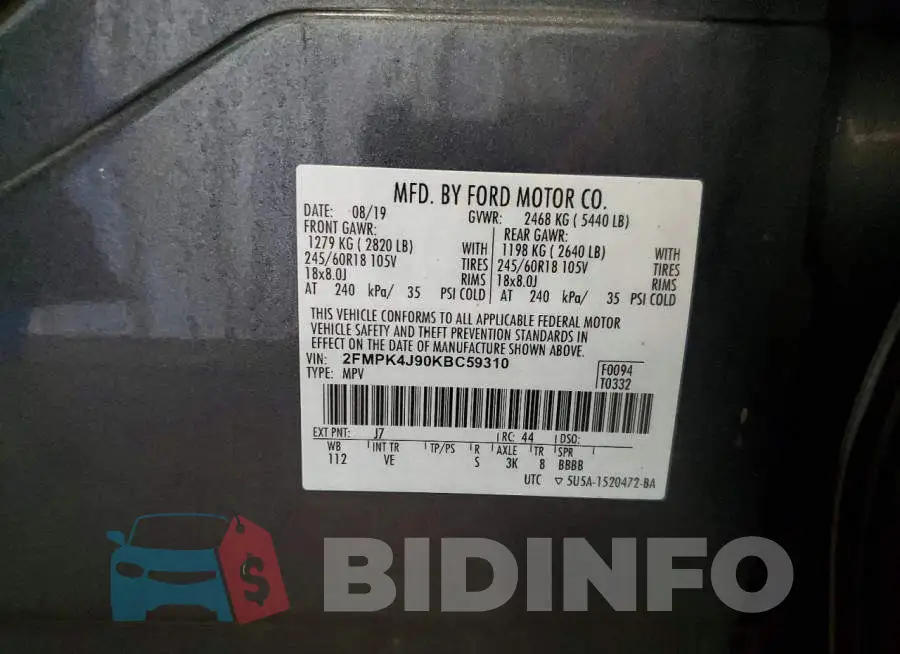 2FMPK4J90KBC59310 Photo# 14