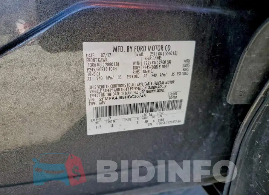 2FMPK4J99HBC36746 Photo# 14