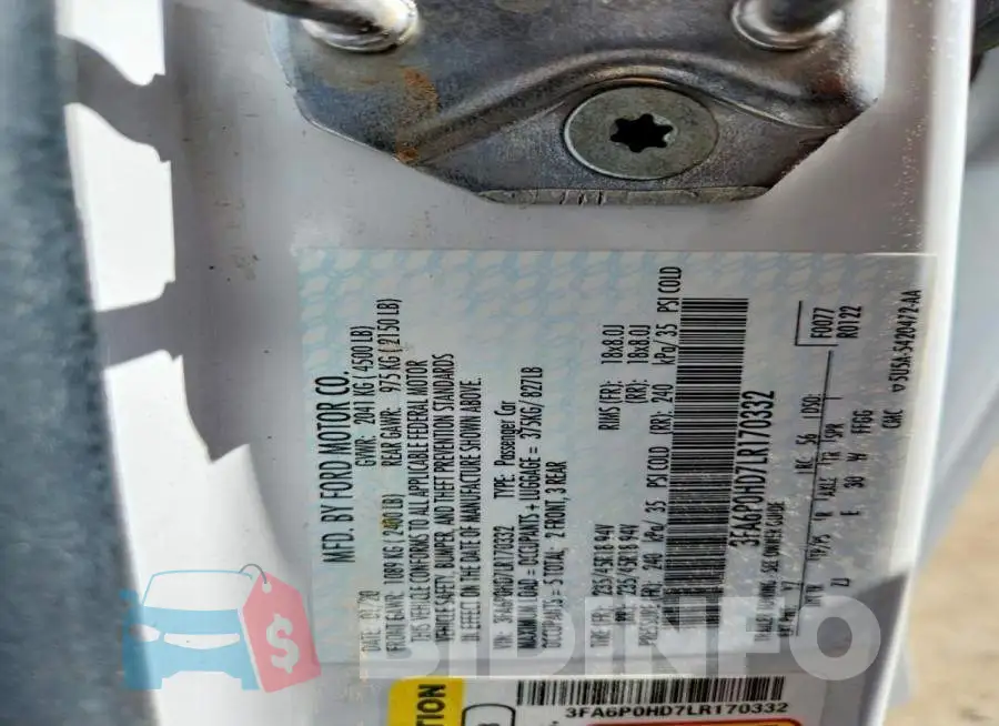3FA6P0HD7LR170332 Photo# 12