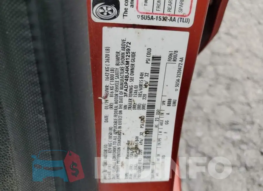 3FADP4BJ4KM125972 Photo# 12