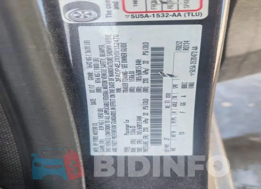 3FADP4EJXHM152470 Photo# 13