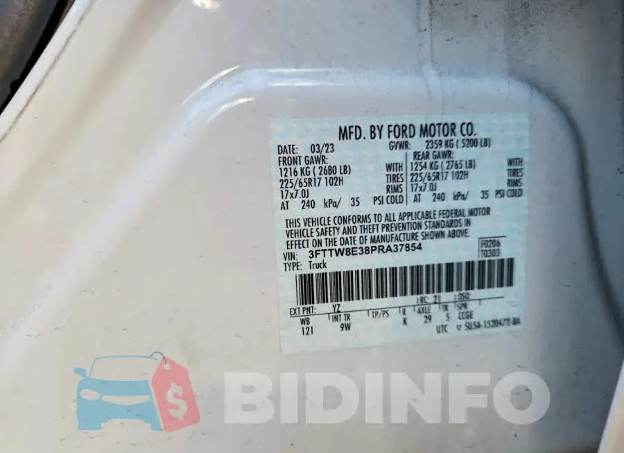 3FTTW8E38PRA37854 Photo# 12