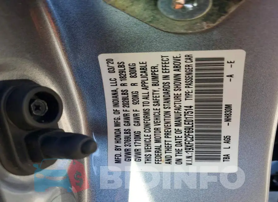 19XFC2F69LE017514 Photo# 12