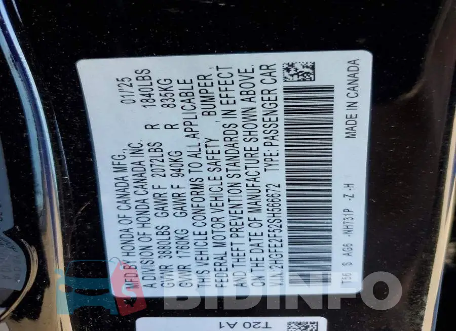 2HGFE2F52SH566672 Photo# 12