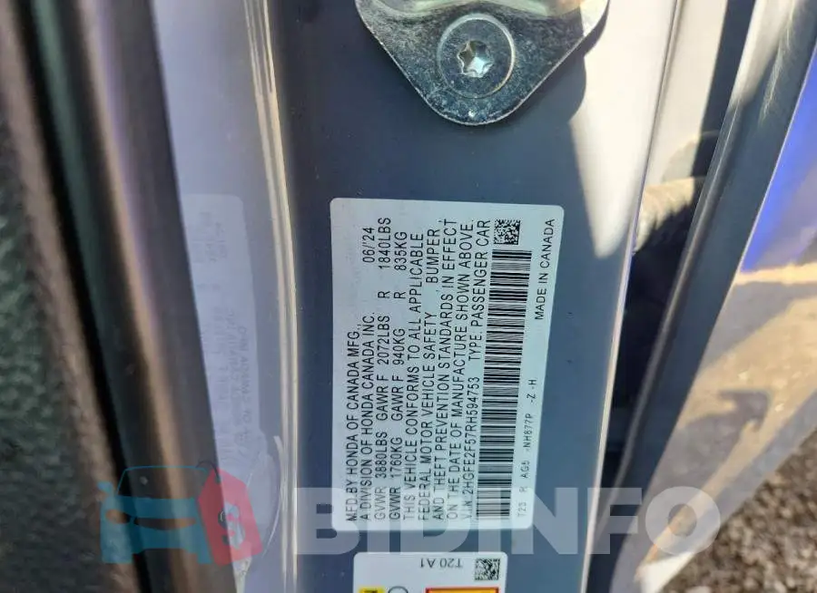 2HGFE2F57RH594753 Photo# 13