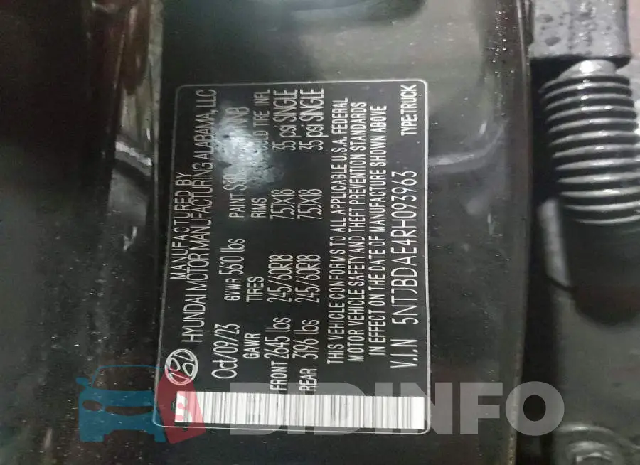 5NTJBDAE4RH093963 Photo# 12