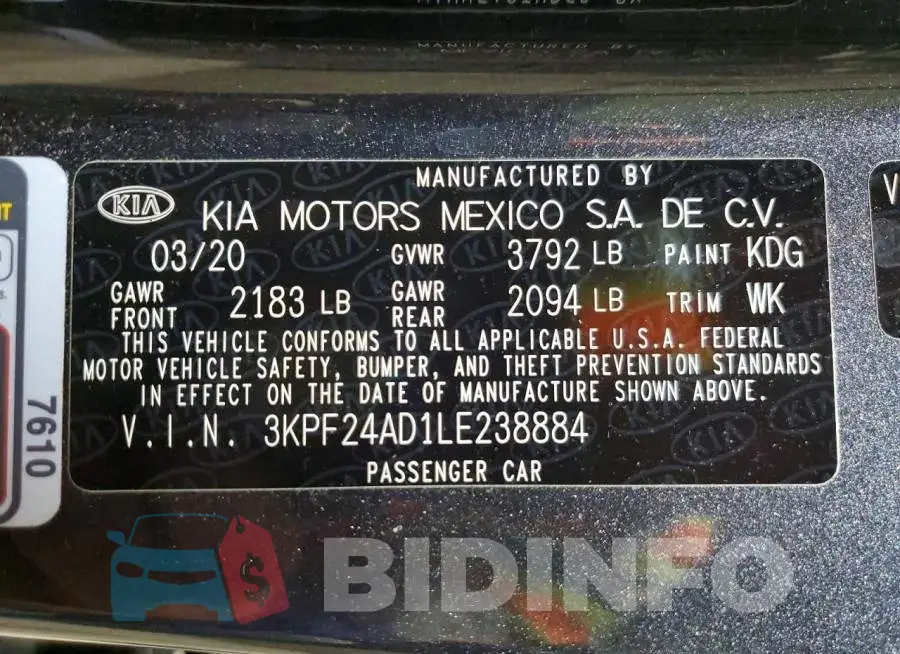 3KPF24AD1LE238884 Photo# 13