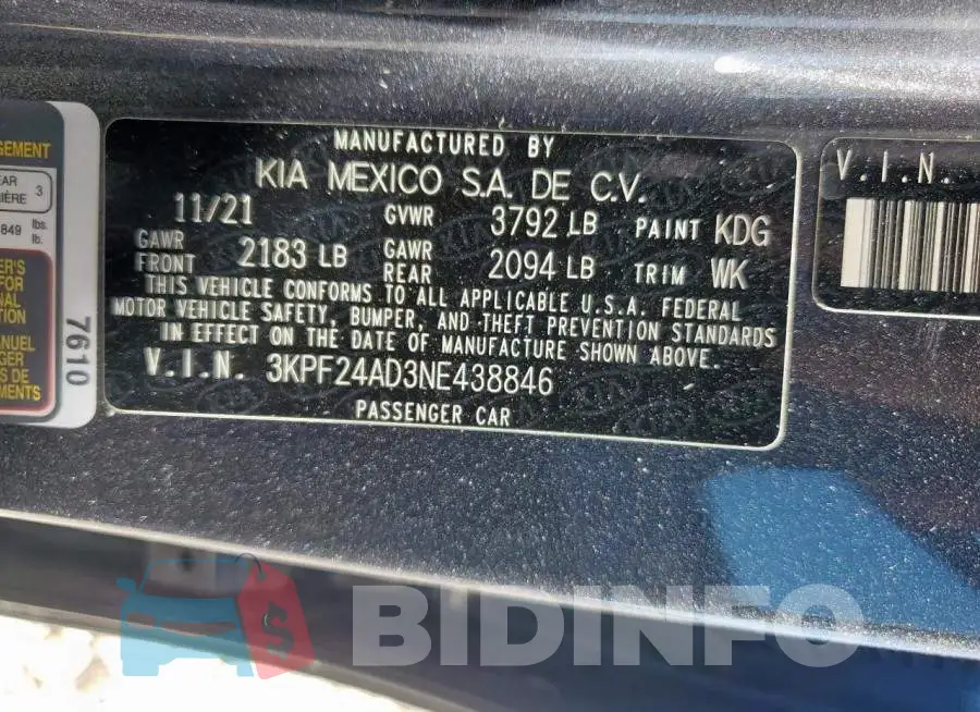 3KPF24AD3NE438846 Photo# 12