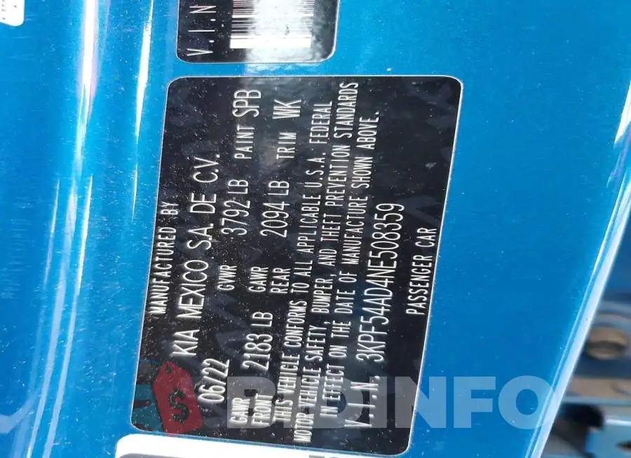 3KPF54AD4NE508359 Photo# 12