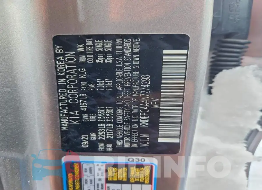 KNDEPCAA4N7274293 Photo# 13