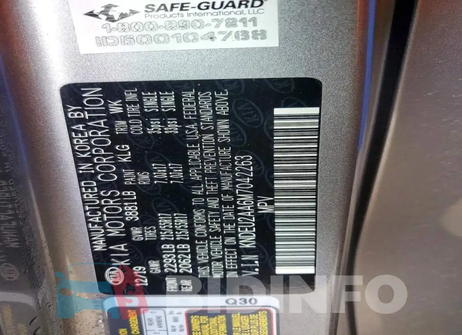 KNDEU2AA6M7042263 Photo# 13
