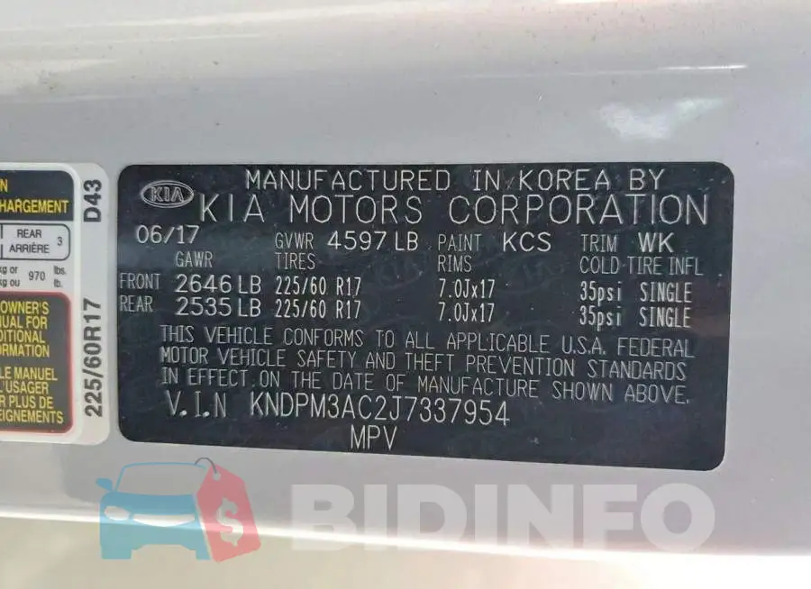 KNDPM3AC2J7337954 Photo# 13