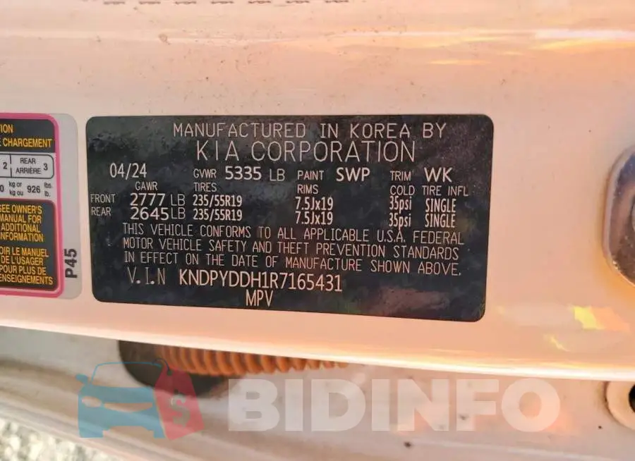 KNDPYDDH1R7165431 Photo# 13