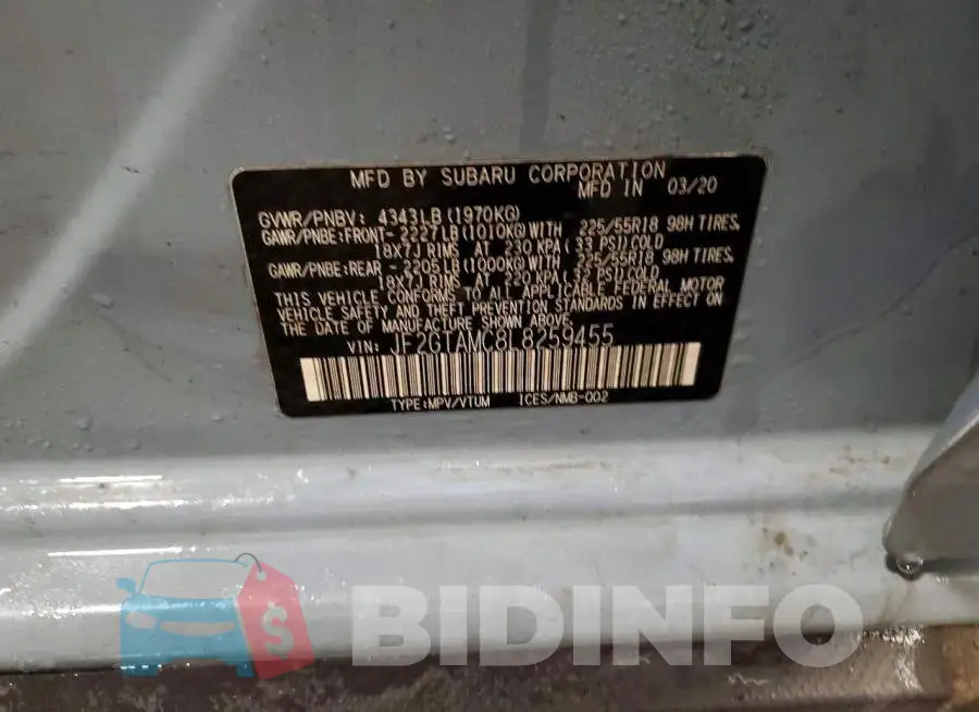 JF2GTAMC8L8259455 Photo# 12