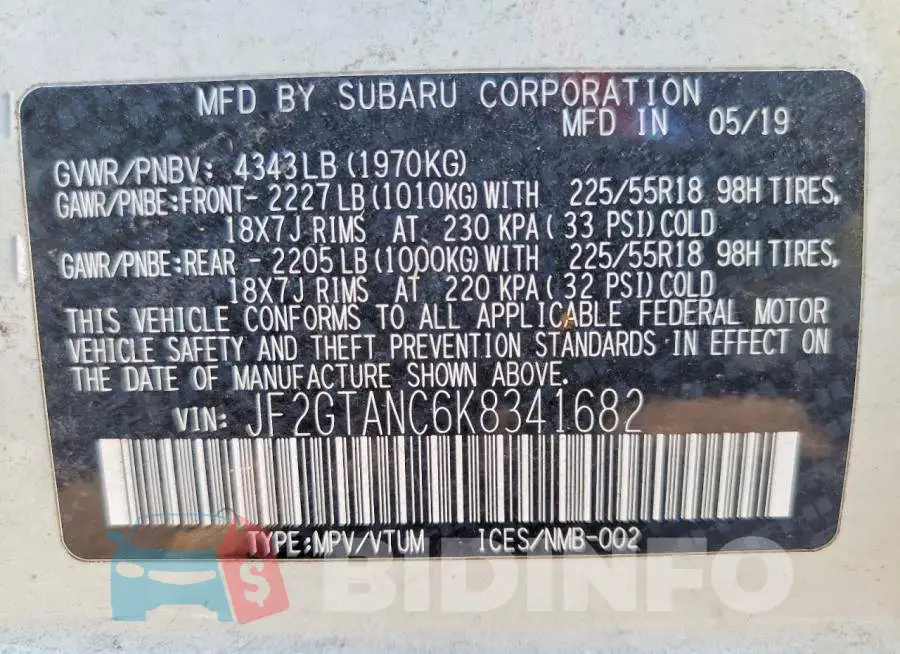 JF2GTANC6K8341682 Photo# 13