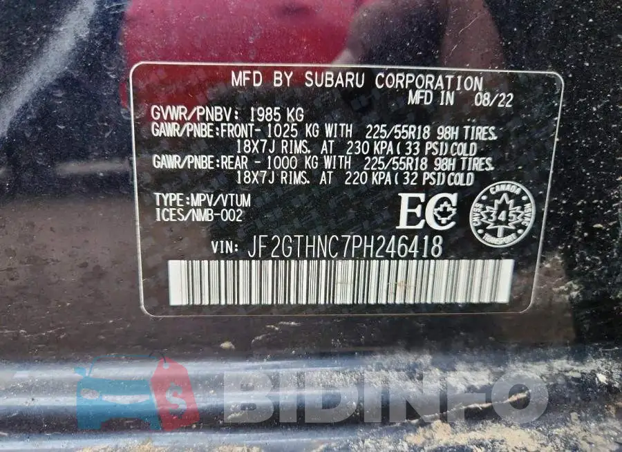 JF2GTHNC7PH246418 Photo# 10