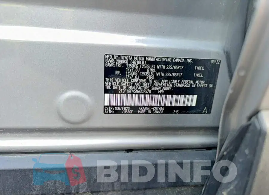 2T3F1RFV5NW307570 Photo# 10
