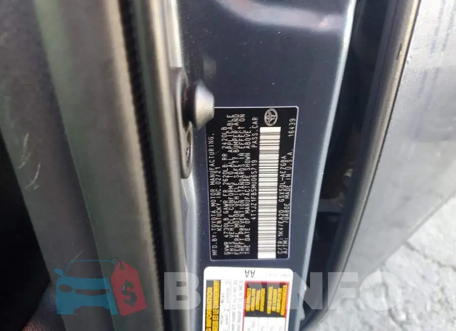 4T1JZ1FB5MU065719 Photo# 12