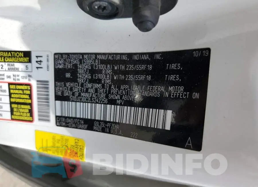 5TDJZ3DC2LS242256 Photo# 13