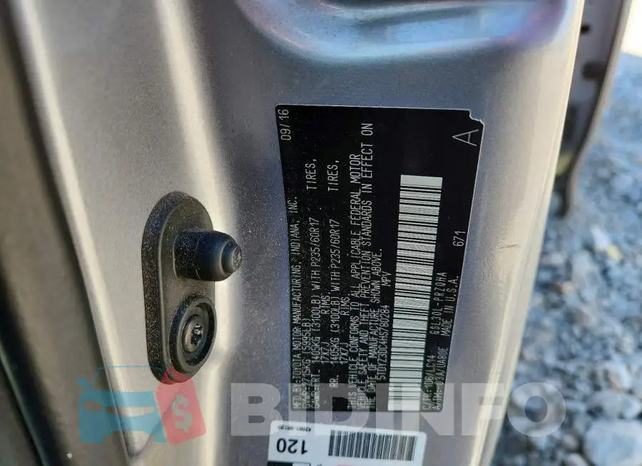 5TDYZ3DC4HS780284 Photo# 13