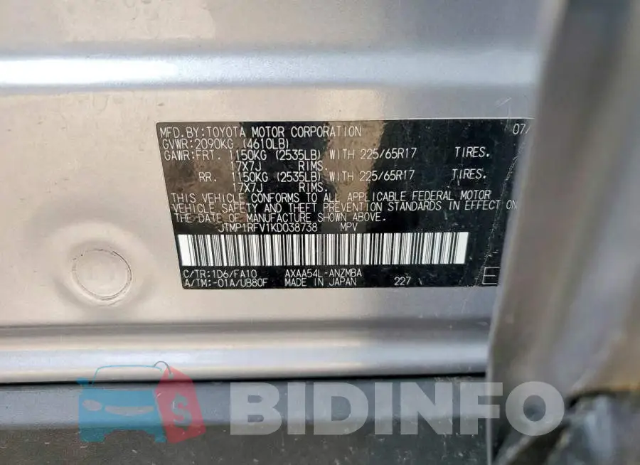 JTMP1RFV1KD038738 Photo# 13