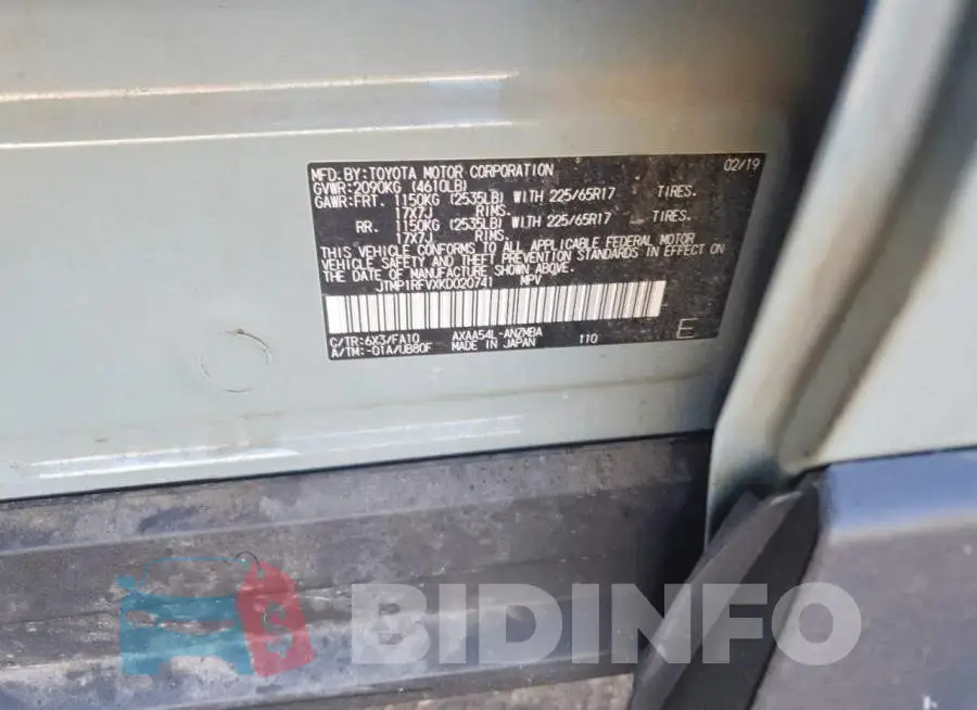 JTMP1RFVXKD020741 Photo# 13