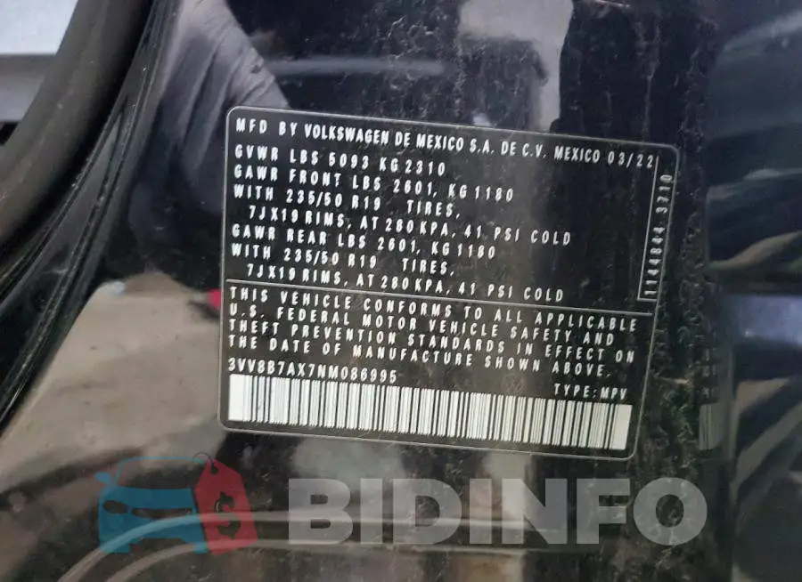 3VV8B7AX7NM086995 Photo# 14
