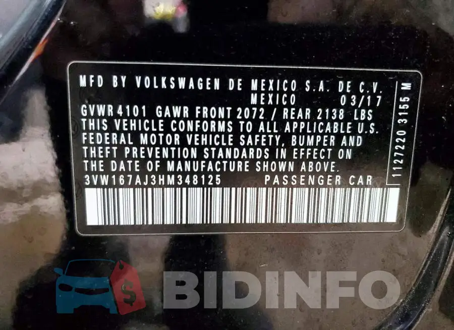 3VW167AJ3HM348125 Photo# 12