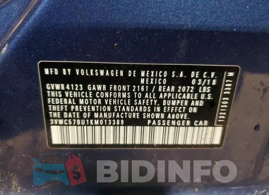 3VWC57BU1KM013389 Photo# 12