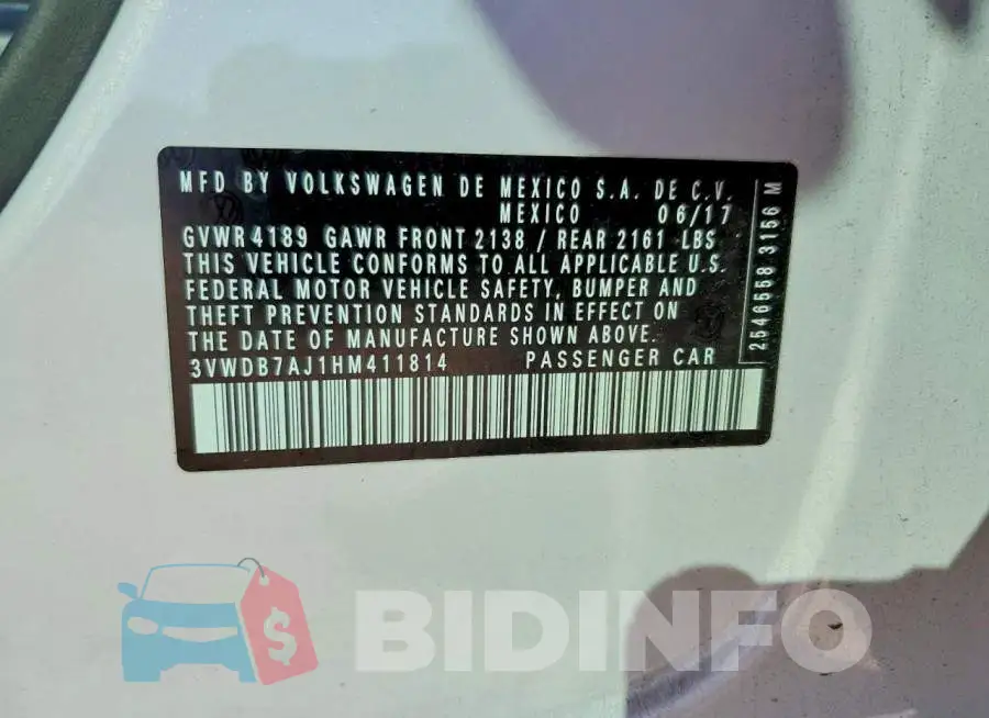 3VWDB7AJ1HM411814 Photo# 12