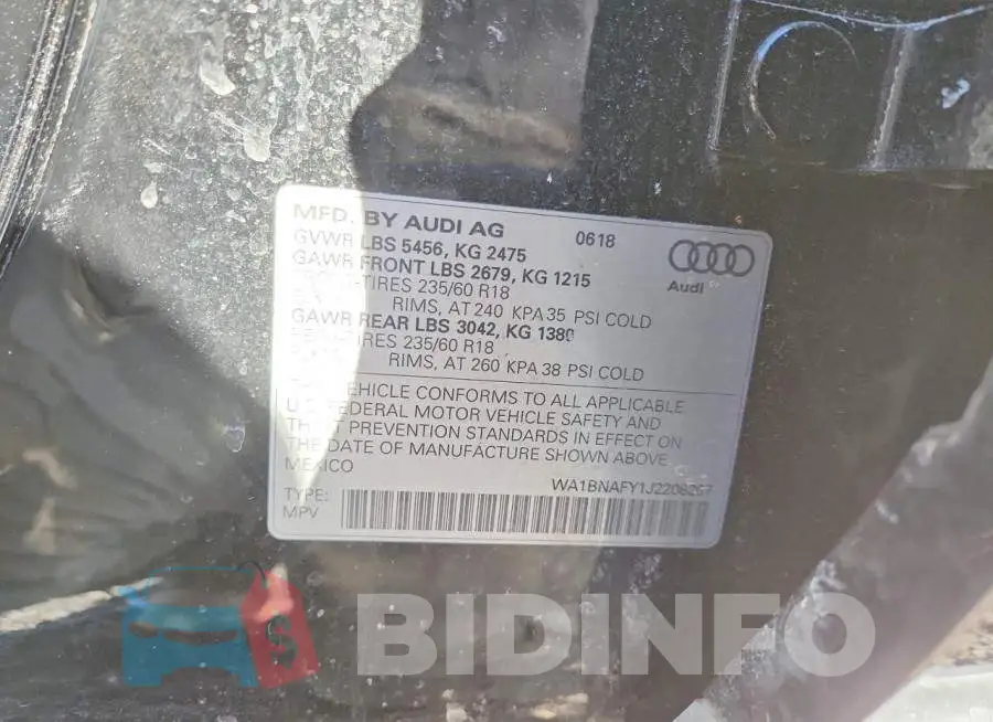 WA1BNAFY1J2208207 Photo# 13