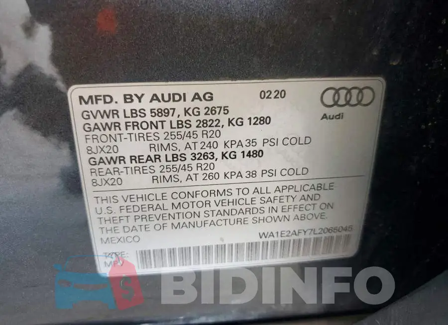 WA1E2AFY7L2065045 Photo# 13