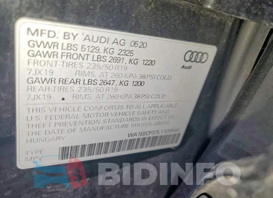 WA1EECF37L1103564 Photo# 14