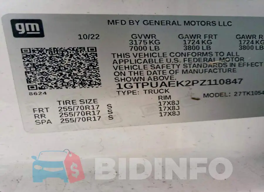 1GTPUAEK2PZ110847 Photo# 12