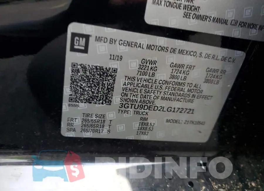 3GTU9DED2LG172721 Photo# 12