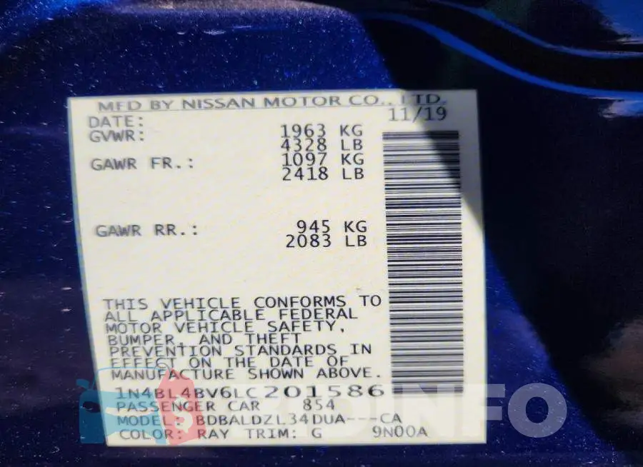 1N4BL4BV6LC201586 Photo# 12