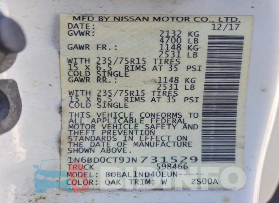 1N6BD0CT9JN731529 Photo# 13