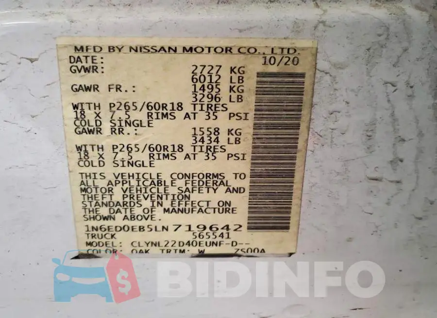 1N6ED0EB5LN719642 Photo# 12