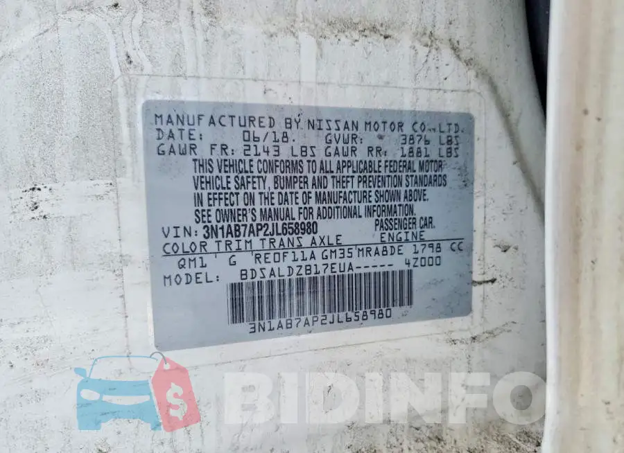 3N1AB7AP2JL658980 Photo# 12