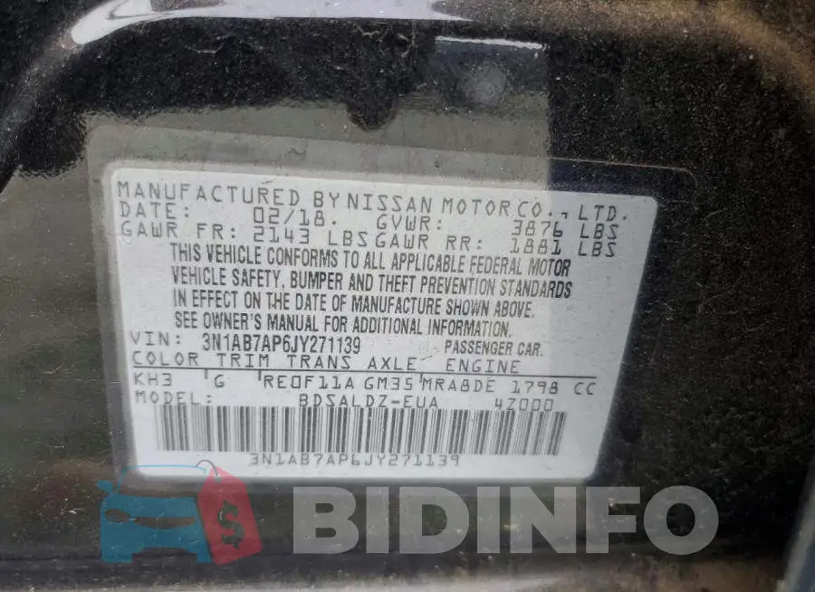 3N1AB7AP6JY271139 Photo# 12