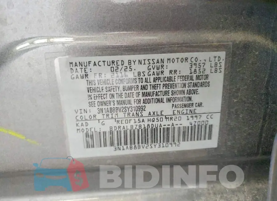 3N1AB8BV2SY310992 Photo# 13