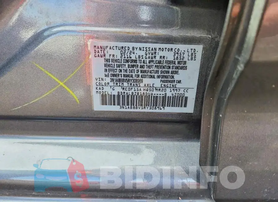 3N1AB8BV5RY308969 Photo# 12
