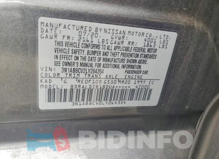 3N1AB8CV2LY264354 Photo# 12