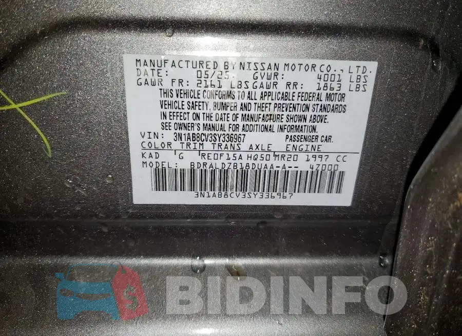 3N1AB8CV3SY336967 Photo# 12