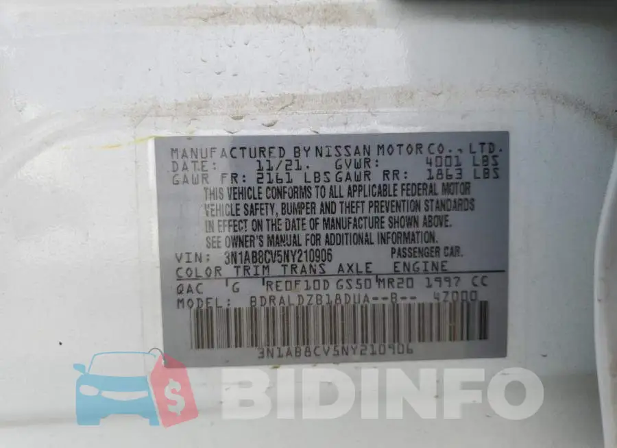 3N1AB8CV5NY210906 Photo# 12