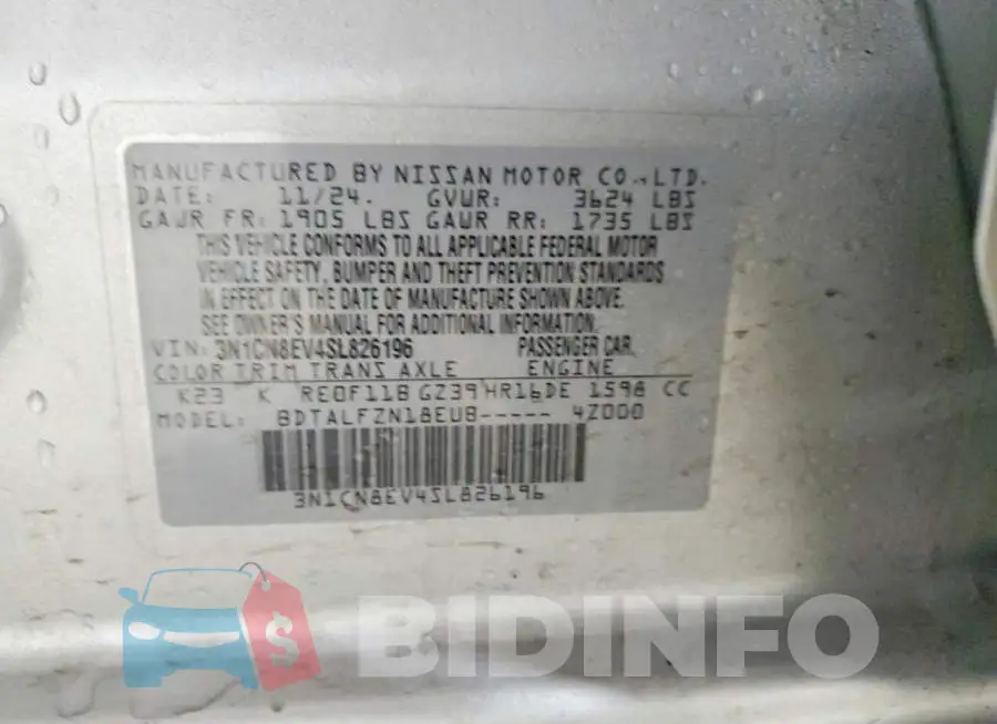 3N1CN8EV4SL826196 Photo# 12