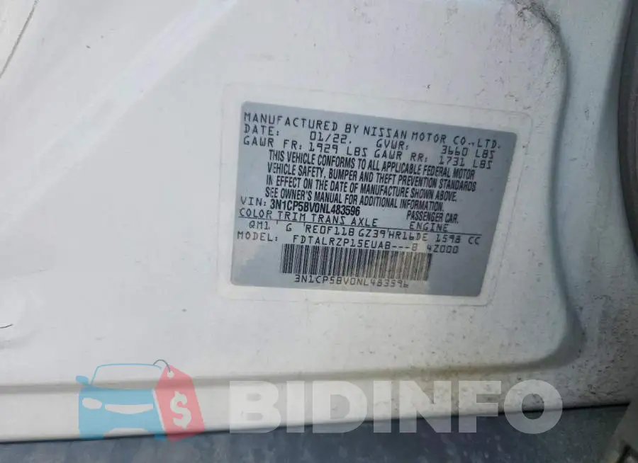 3N1CP5BV0NL483596 Photo# 13